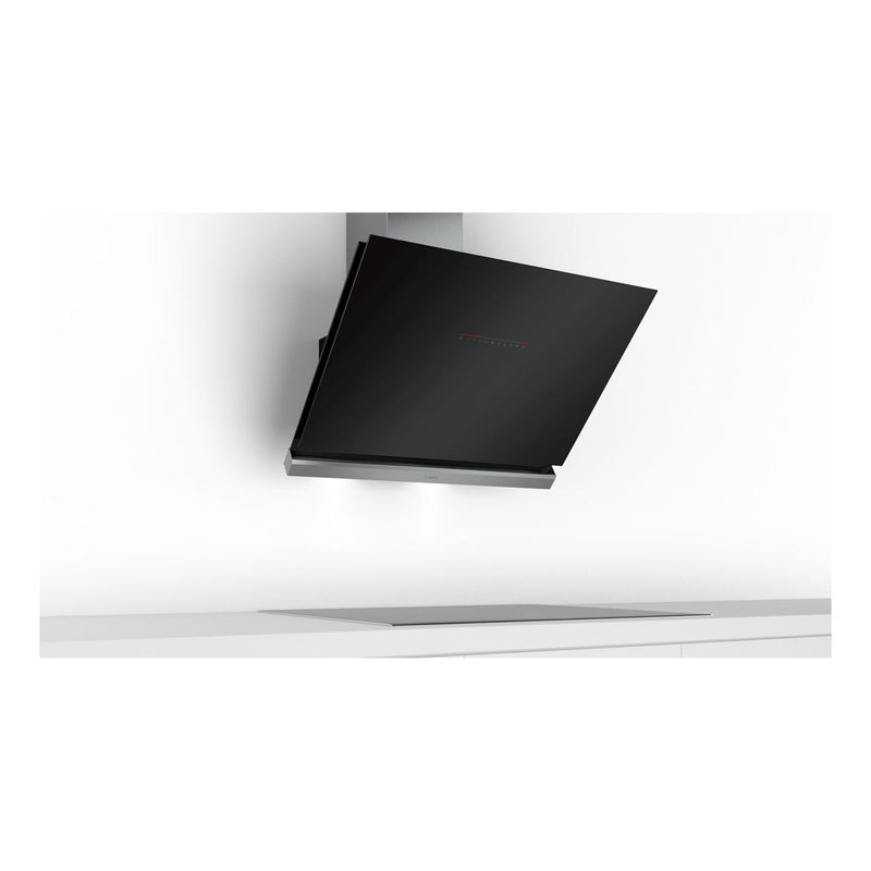 Bosch - Serie | 8 Wall-mounted Cooker Hood 90 cm Clear Glass Black Printed DWK98PR60B