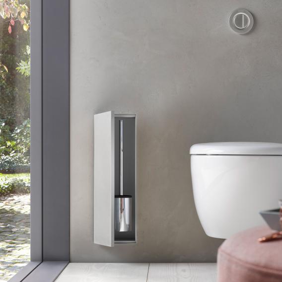 Piantana bagno bianca moderna scopino e porta carta igienica Tokio