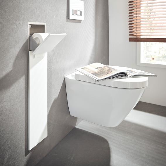 Emco Asis Pure recessed toilet module with compartment for spare toilet roll