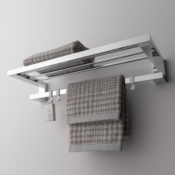 Emco Loft towel rack with bath towel holder with 3 removable hooks