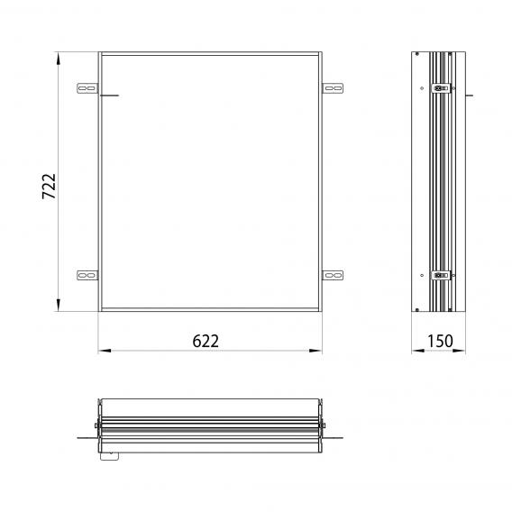 Emco Prime frame for built-in LED illuminated mirror cabinet