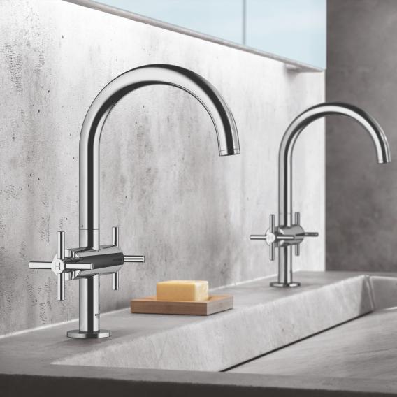 Grohe Atrio monobloc basin fitting L size with Push-Open waste valve