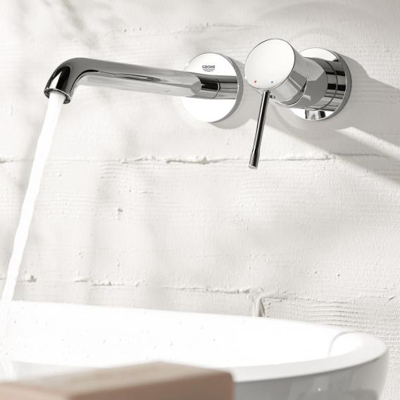 Grohe Essence wall-mounted two hole basin mixer projection
