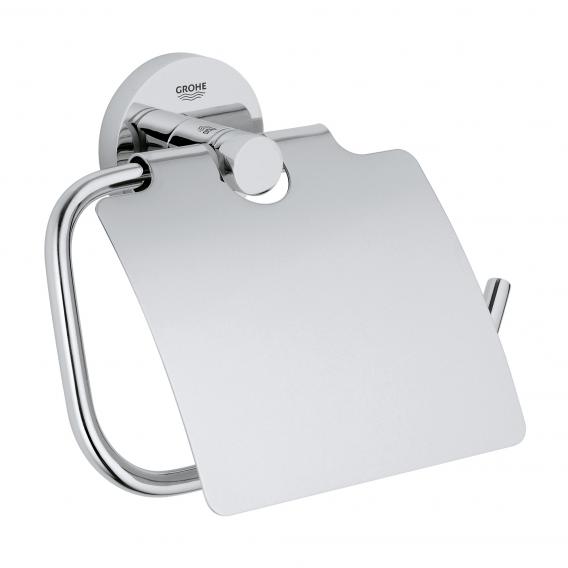Grohe Essentials toilet roll holder with cover chrome