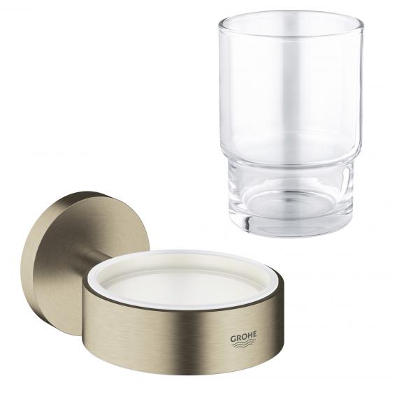 Grohe Essentials 玻璃杯，附鍍鉻支架