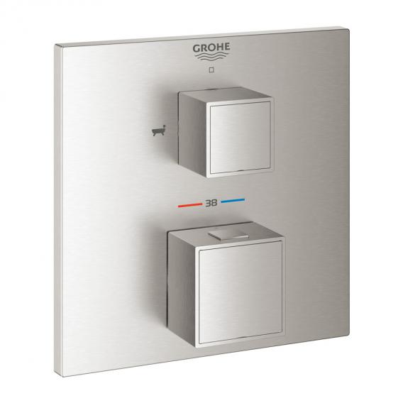 Grohe Grohtherm Cube thermostatic bath mixer with two-way diverter for Rapido SmartBox chrome