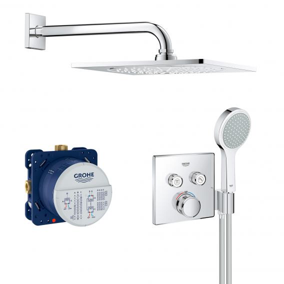 Grohe Grohtherm SmartControl shower system with thermostat & Rainshower F-Series 10" overhead shower