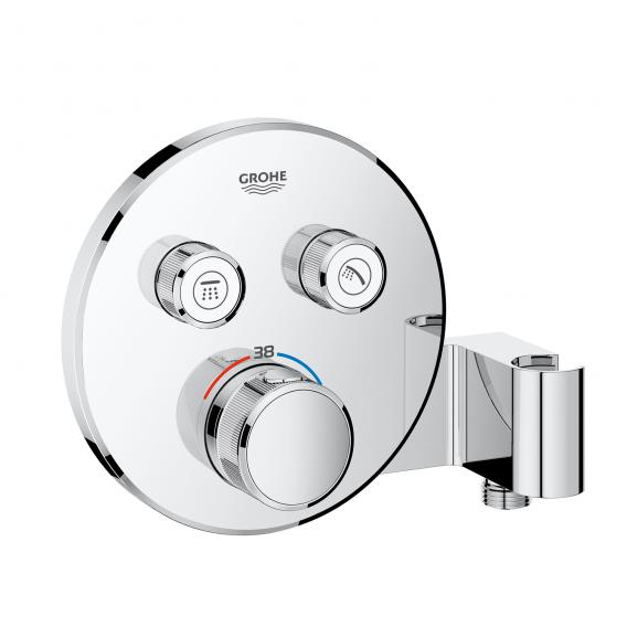 Grohe Grohtherm SmartControl thermostat with 2 shut-off valves and integrated shower bracket chrome