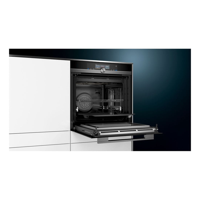 Siemens - IQ700 Built-in Oven With Added Steam And Microwave Function 60 x 60 cm Black HN878G4B6B 