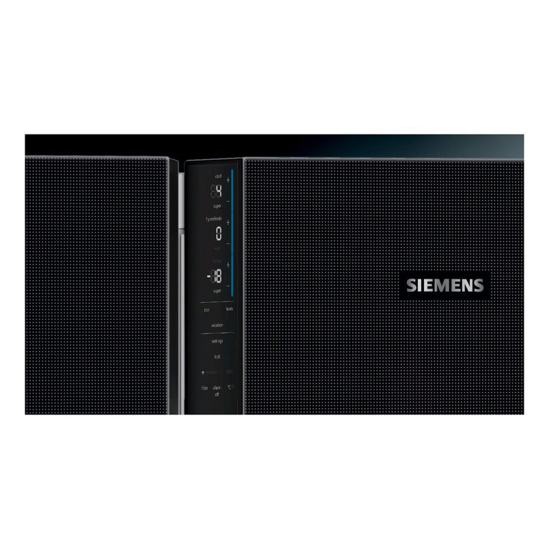 Siemens - IQ700 French Door Bottom Mount Refrigerator, Glass Door 183 x 81 cm Black KF86FPBEA 