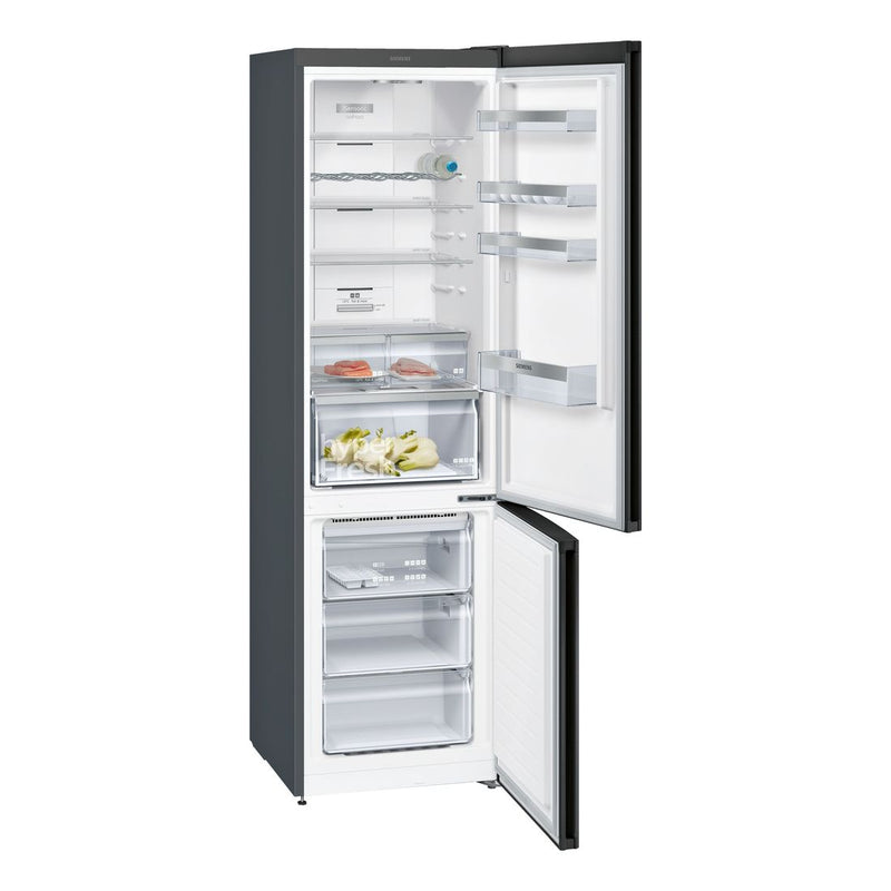 Siemens - IQ300 Free-standing Fridge-freezer With Freezer At Bottom 203 x 60 cm Black Stainless Steel KG39N7XEDG 