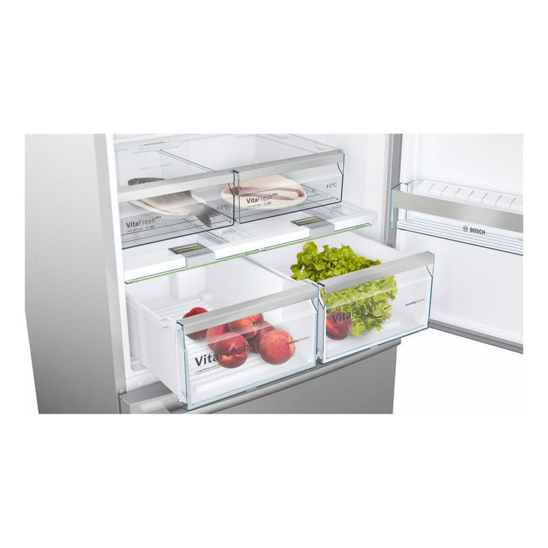 博世-系列| 6 獨立式冰箱，冷凍室位於底部 186 x 86 公分 Inox-easyclean KGB86AIFP