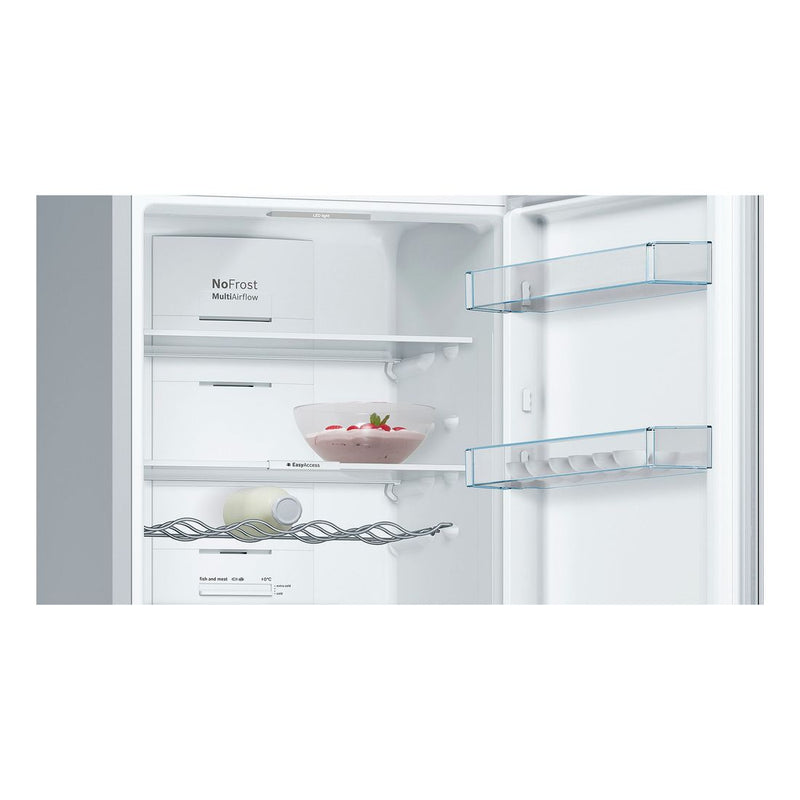 博世-系列| 4 獨立式冰箱，底部有冷凍室 186 x 60 cm 不鏽鋼外觀 KGN36VLEAG