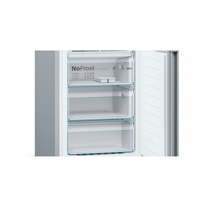 博世-系列| 4 獨立式冰箱，底部有冷凍室 186 x 60 cm 不鏽鋼外觀 KGN36VLEAG