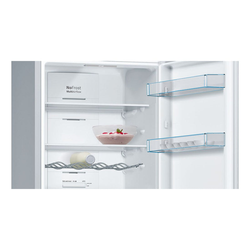 博世-系列| 4 獨立式冰箱，底部有冷凍室 186 x 60 公分 不鏽鋼外觀 KGN36XLER