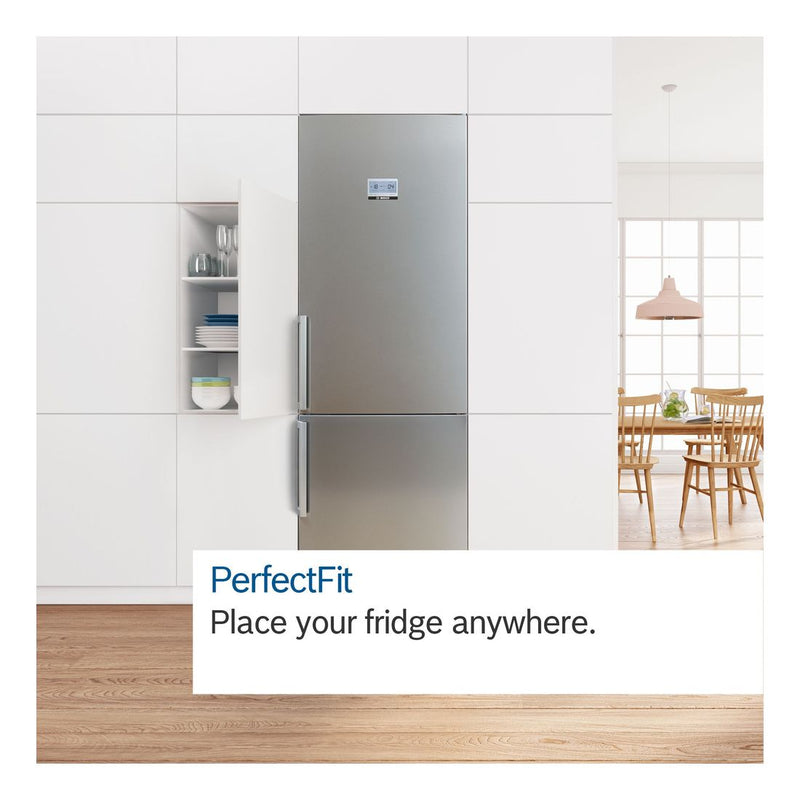 博世-系列| 4 獨立式冰箱，底部有冷凍室 186 x 60 公分 不鏽鋼外觀 KGN36XLER