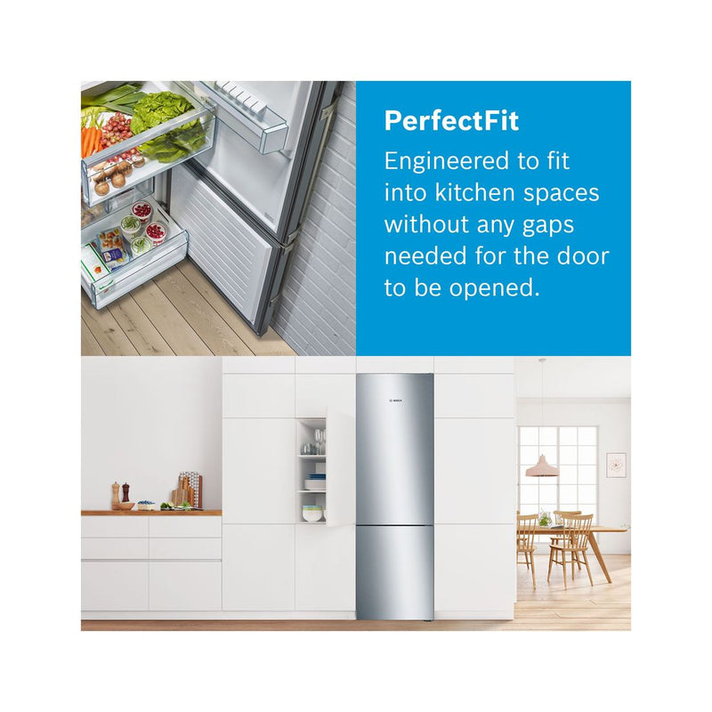 Bosch - Serie | 4 Free-standing Fridge-freezer With Freezer At Bottom 203 x 60 cm Inox-look KGN39VLEBG