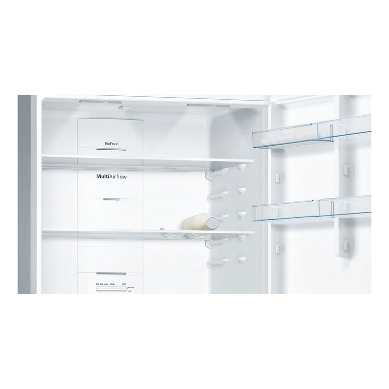 博世-系列| 4 獨立式冰箱，冷凍室位於底部 186 x 86 公分 Inox-easyclean KGN864IFA