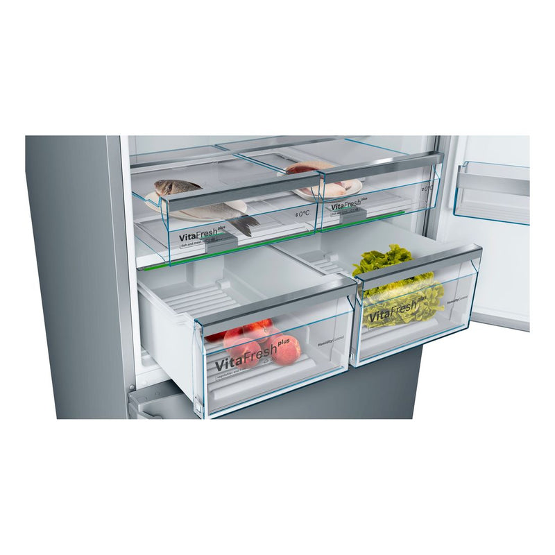 博世-系列| 6 獨立式冰箱，冷凍室位於底部 186 x 86 公分 Inox-easyclean KGN86AIDP