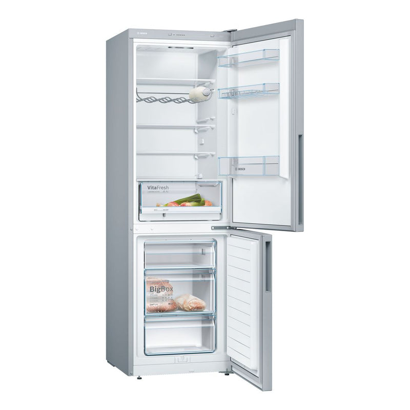 博世-系列| 4 獨立式冰箱，底部有冷凍室 186 x 60 cm 不鏽鋼外觀 KGV36VLEAG