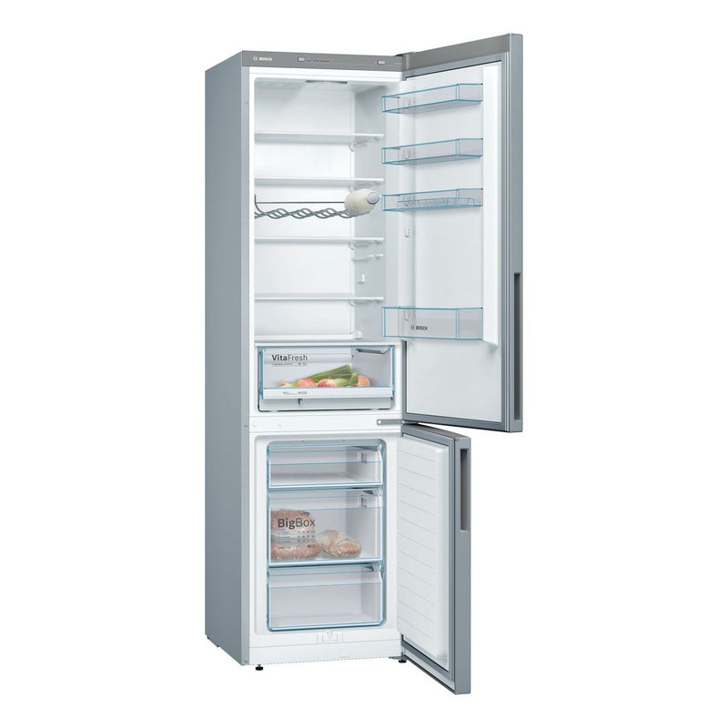博世-系列| 4 獨立式冰箱，底部有冷凍室 201 x 60 公分 不鏽鋼外觀 KGV39VLEAG