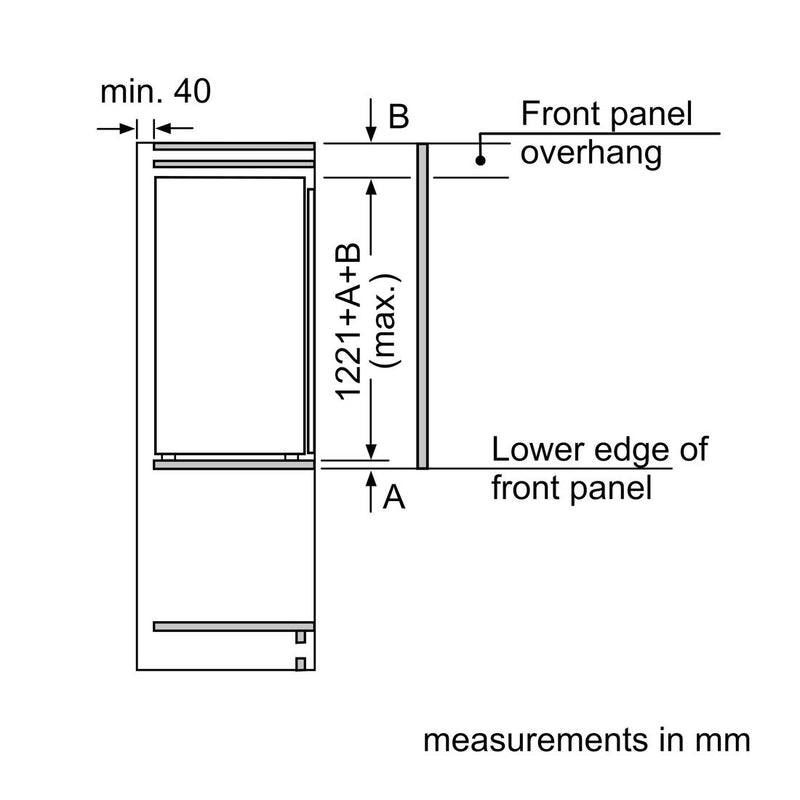 博世-系列| 6 內置冰箱 122.5 x 56 cm 平鉸鏈 KIR41AFF0