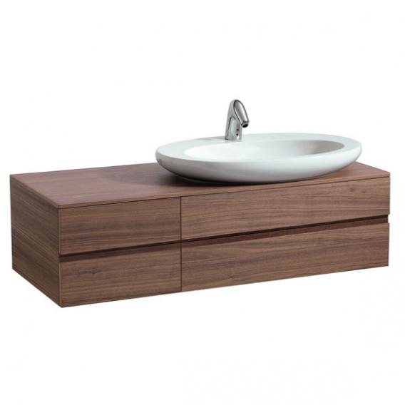 LAUFEN Alessi One vanity unit for countertop washbasin with 4 pull-out compartments noce canaletto