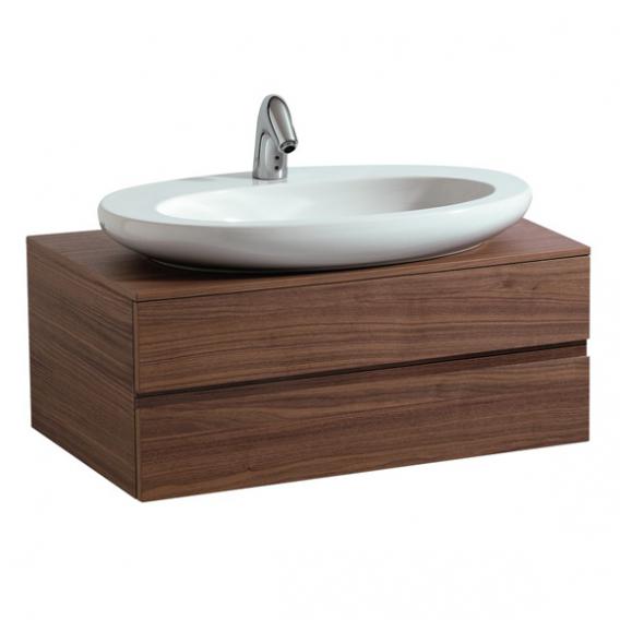LAUFEN Alessi One vanity unit for countertop washbasin with 2 pull-out compartments noce canaletto