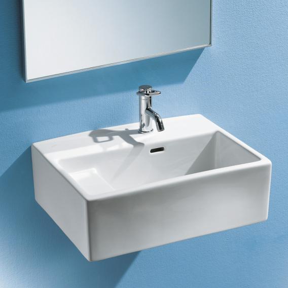 LAUFEN College washbasin white, with centred tap hole, inner basin
