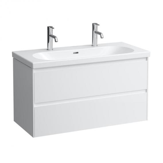 LAUFEN LUA double washbasin with LANI vanity unit with 2 pull-out compartments
