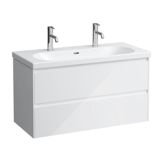 LAUFEN LUA double washbasin with LANI vanity unit with 2 pull-out compartments