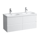 LAUFEN LUA double washbasin with LANI vanity unit with 4 pull-out compartments