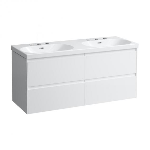 LAUFEN LUA double washbasin with LANI vanity unit with 4 pull-out compartments