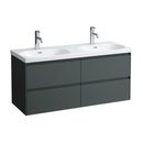 LAUFEN LUA double washbasin with LANI vanity unit with 4 pull-out compartments
