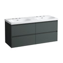 LAUFEN LUA double washbasin with LANI vanity unit with 4 pull-out compartments