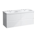 LAUFEN LUA double washbasin with LANI vanity unit with 4 pull-out compartments