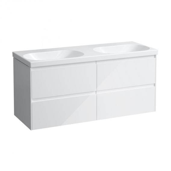 LAUFEN LUA double washbasin with LANI vanity unit with 4 pull-out compartments