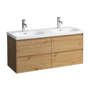 LAUFEN LUA double washbasin with LANI vanity unit with 4 pull-out compartments