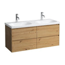 LAUFEN LUA double washbasin with LANI vanity unit with 4 pull-out compartments