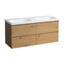 LAUFEN LUA double washbasin with LANI vanity unit with 4 pull-out compartments