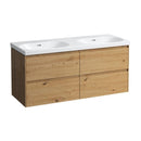 LAUFEN LUA double washbasin with LANI vanity unit with 4 pull-out compartments
