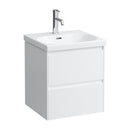 LAUFEN LUA hand washbasin with LANI vanity unit with 2 pull-out compartments