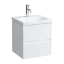 LAUFEN LUA hand washbasin with LANI vanity unit with 2 pull-out compartments