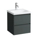 LAUFEN LUA hand washbasin with LANI vanity unit with 2 pull-out compartments