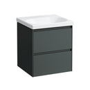 LAUFEN LUA hand washbasin with LANI vanity unit with 2 pull-out compartments
