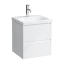 LAUFEN LUA hand washbasin with LANI vanity unit with 2 pull-out compartments
