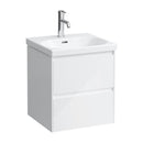 LAUFEN LUA hand washbasin with LANI vanity unit with 2 pull-out compartments