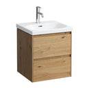 LAUFEN LUA hand washbasin with LANI vanity unit with 2 pull-out compartments