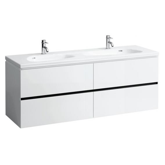LAUFEN Palomba double washbasin white, with Clean Coat, with 2 tap holes, with overflow