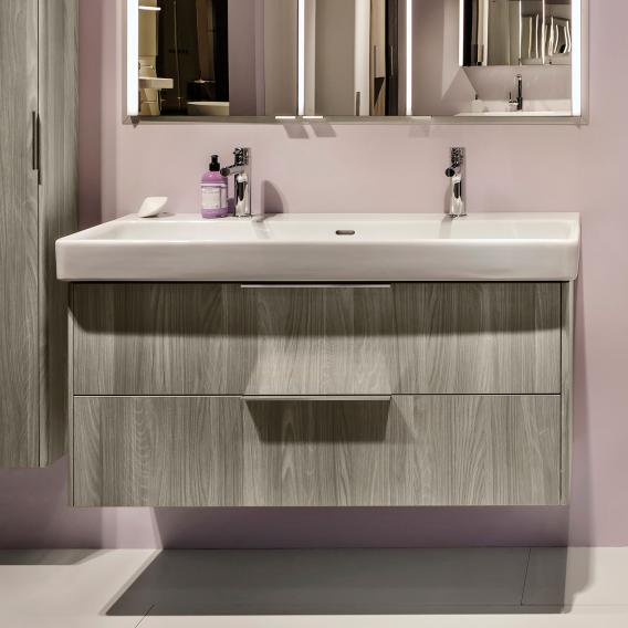 LAUFEN Pro S double washbasin with Base vanity unit with 2 pull-out compartments